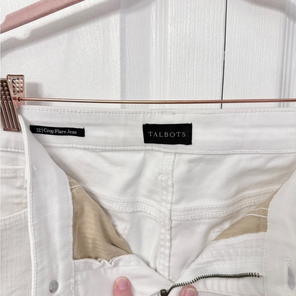 Talbots White Crop Flare Jeans 12 - Picture 3 of 6